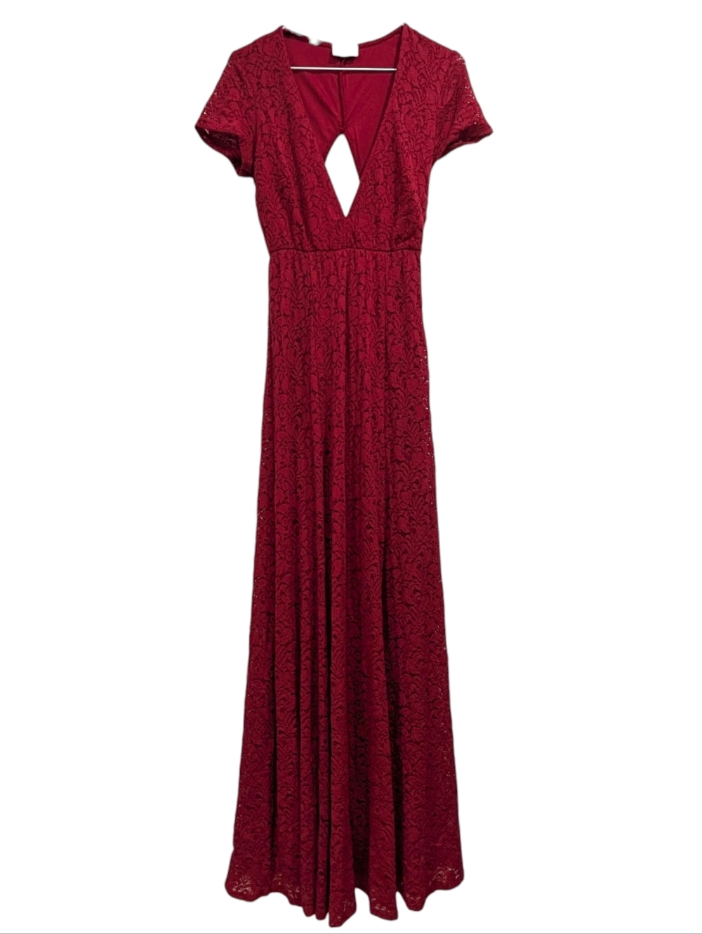 Show Me Your MuMu Maroon Lace Maxi Dress Medium
